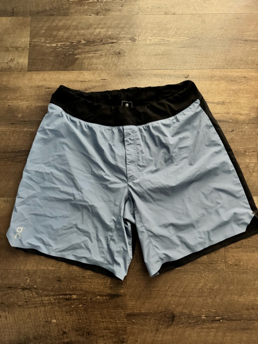 On Running Men's Athletic Shorts Light Blue with Black Waistband